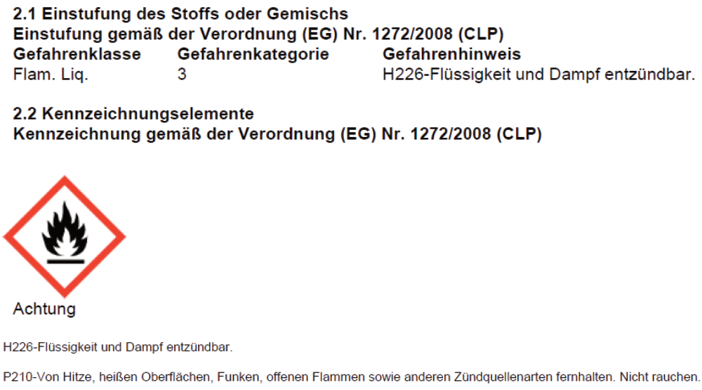 Glasreiniger Sicherheitshinweise